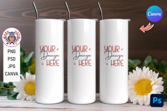 20oz Tumbler Mockup Canva and PSD