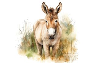 Donkey Watercolor Clipart Bundle Graphic by Andreas Stumpf Designs ...