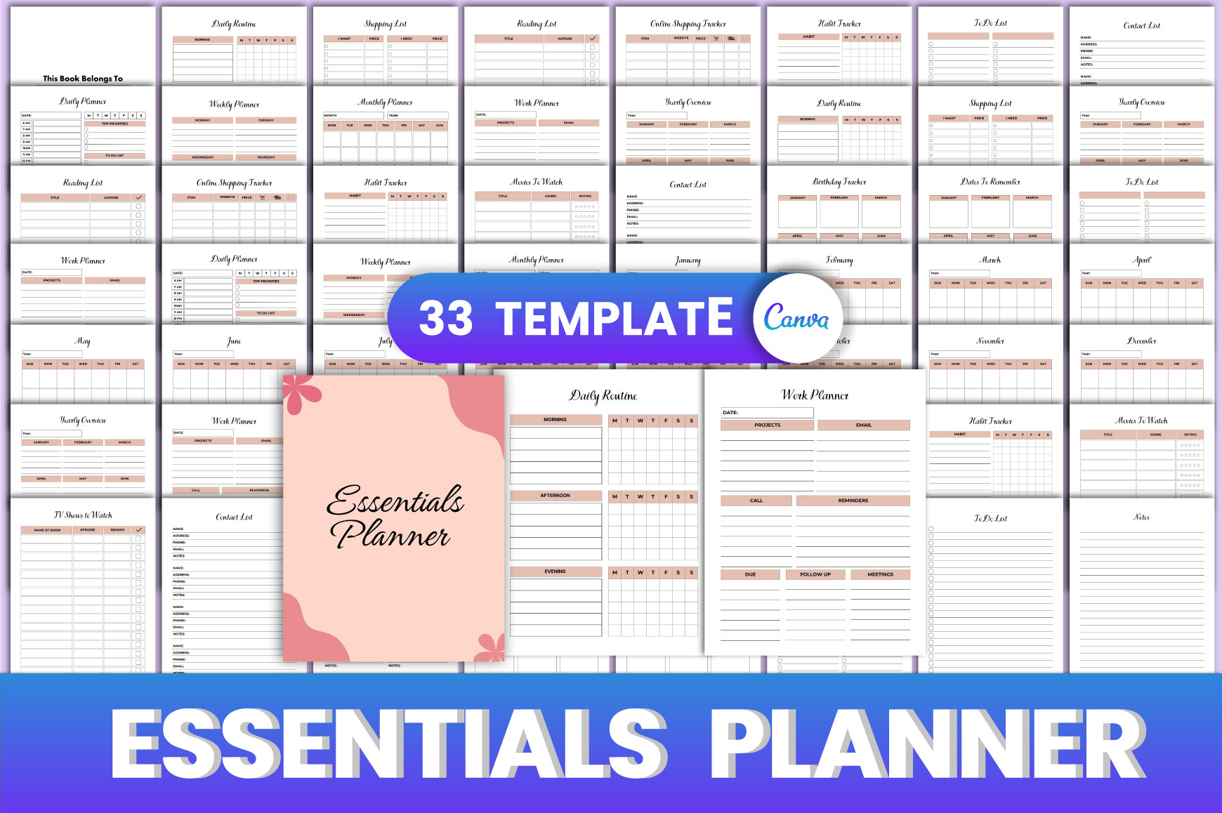 Essentials Planner Canva Interior Graphic by munjixpro · Creative Fabrica