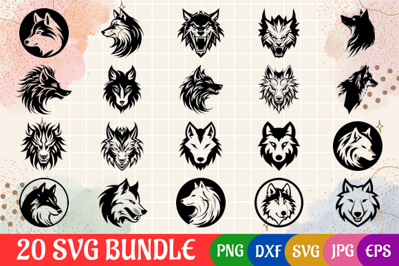 Wolf Premium Black SVG & Cricut Set Graphic AI Illustrations By Creative Oasis