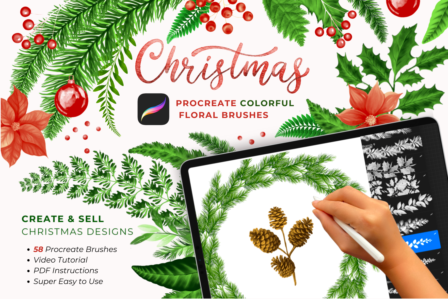 Christmas Procreate Brushes Bundle Graphic by Red Ink · Creative Fabrica