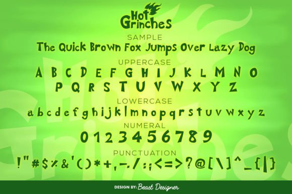 Hot Grinches Font PNG with transparent background - Preview 1
