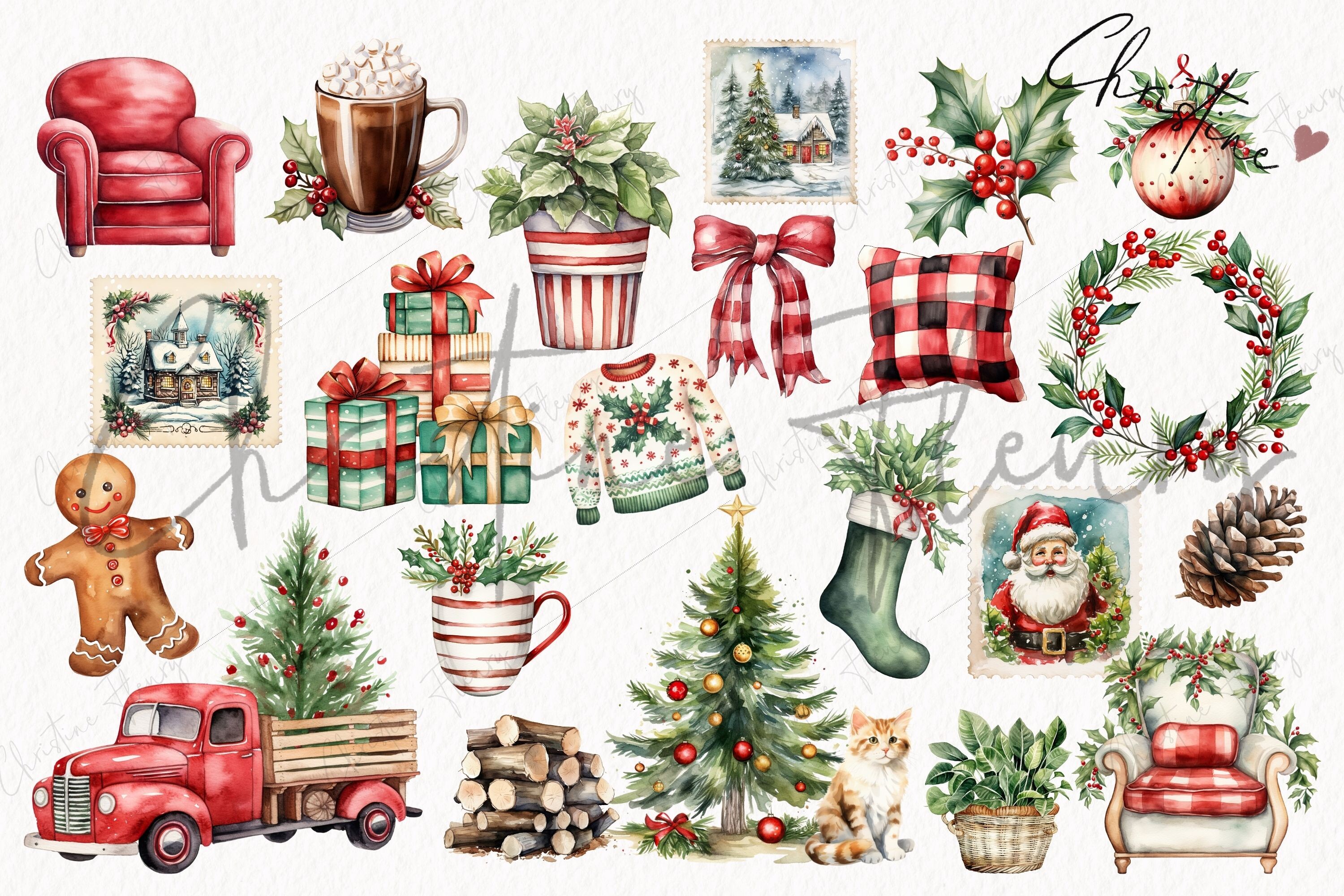 Huge Watercolor Cozy Christmas Bundle - photo 6