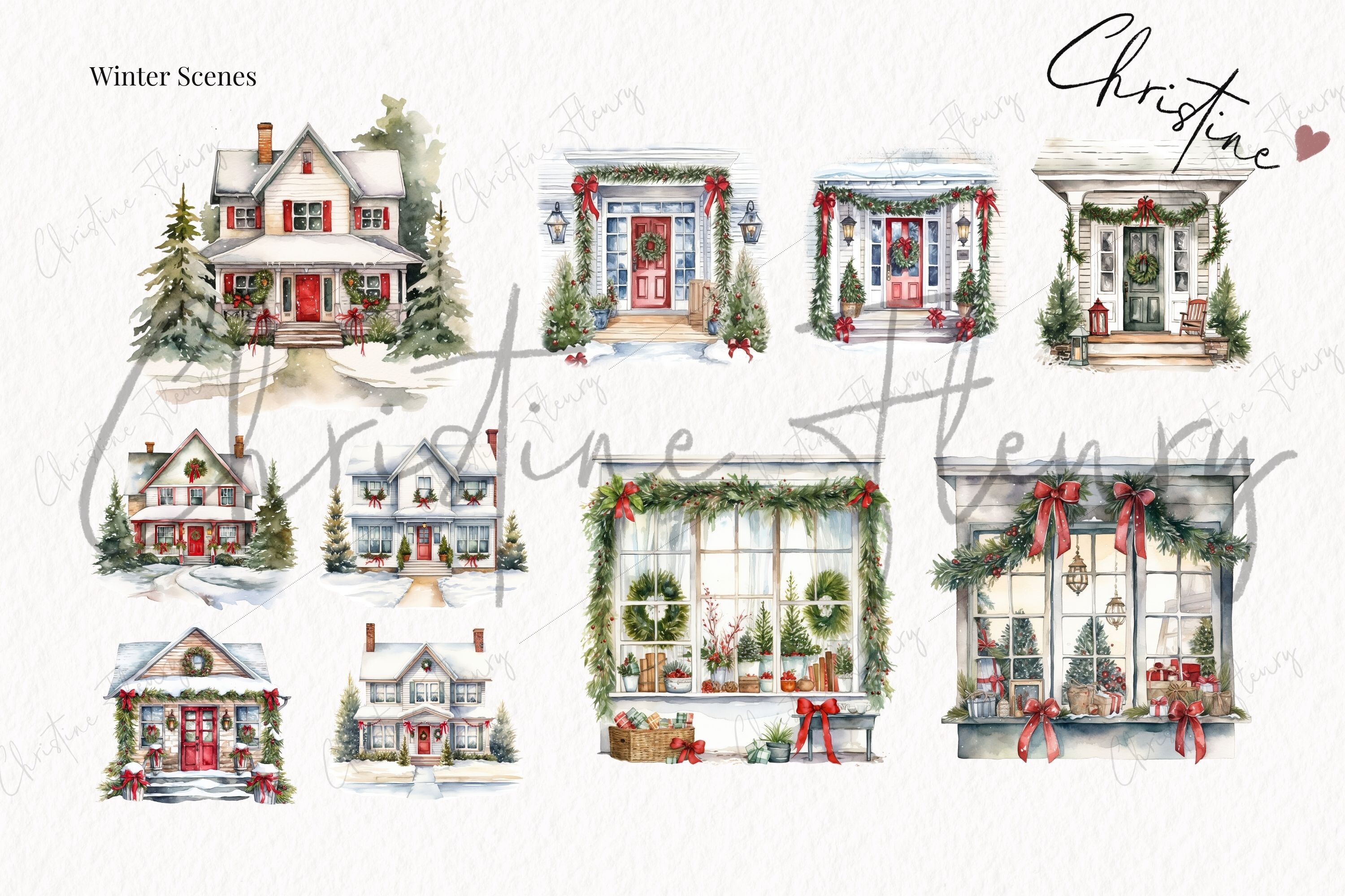 Huge Watercolor Cozy Christmas Bundle - photo 10
