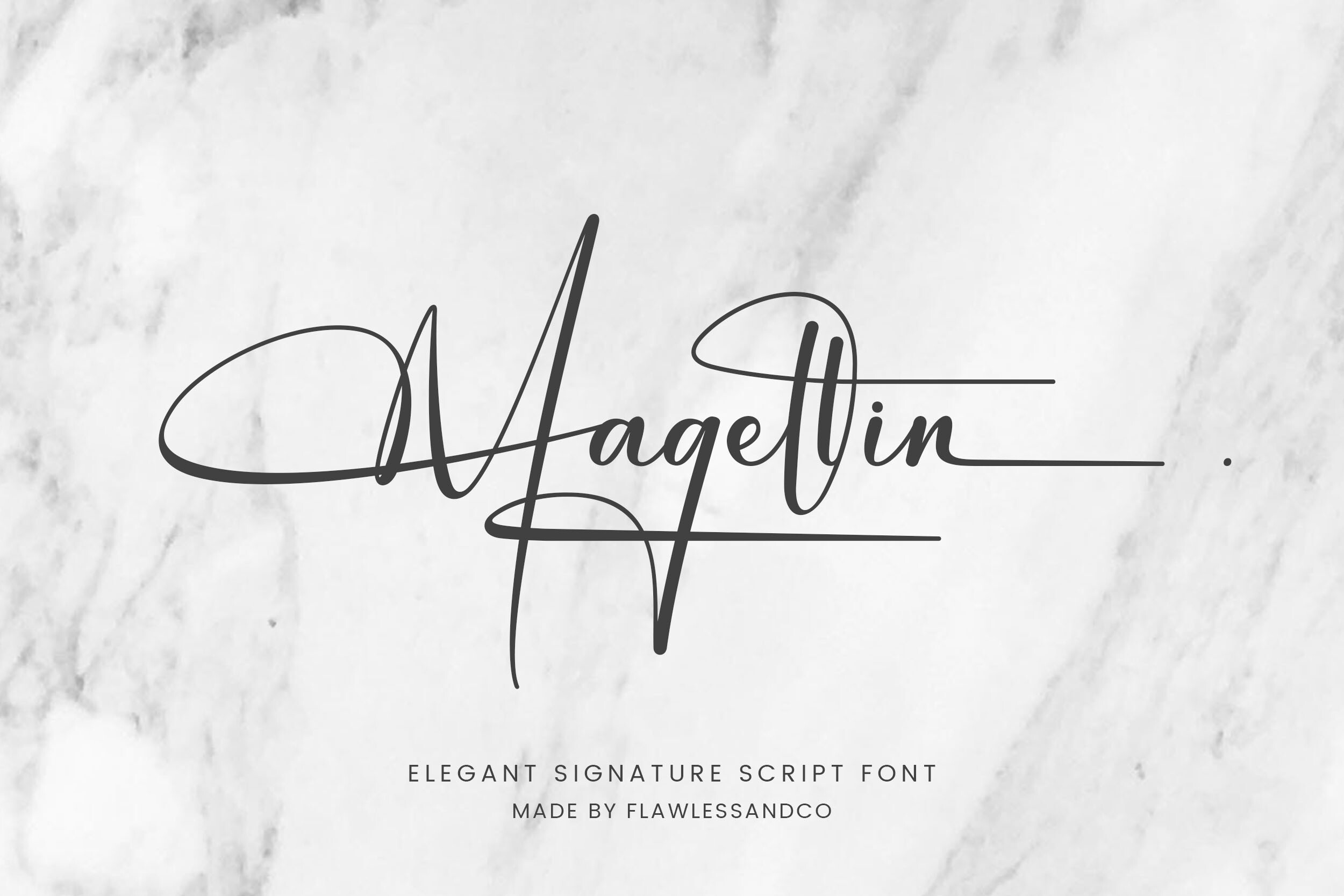 Magellin font preview, script calligraphy for recipient names