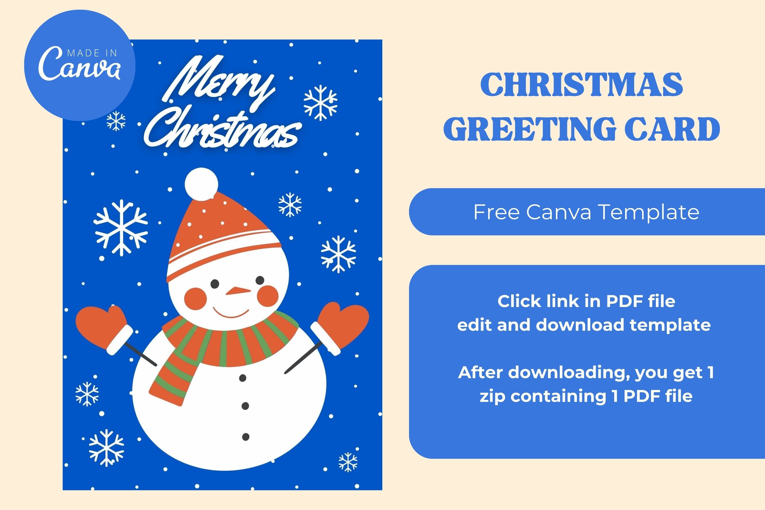 Merry Christmas Greeting Canva Template