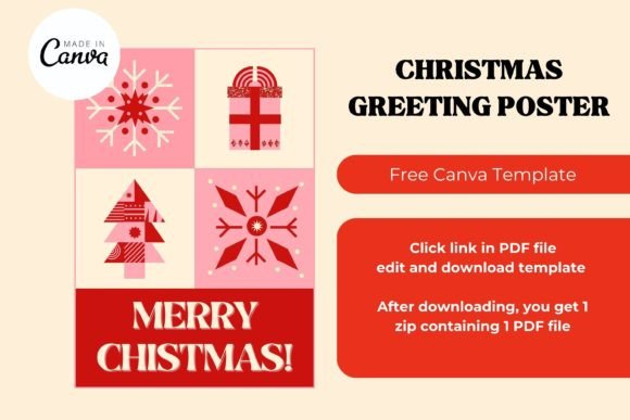 Merry Christmas Poster Canva Template