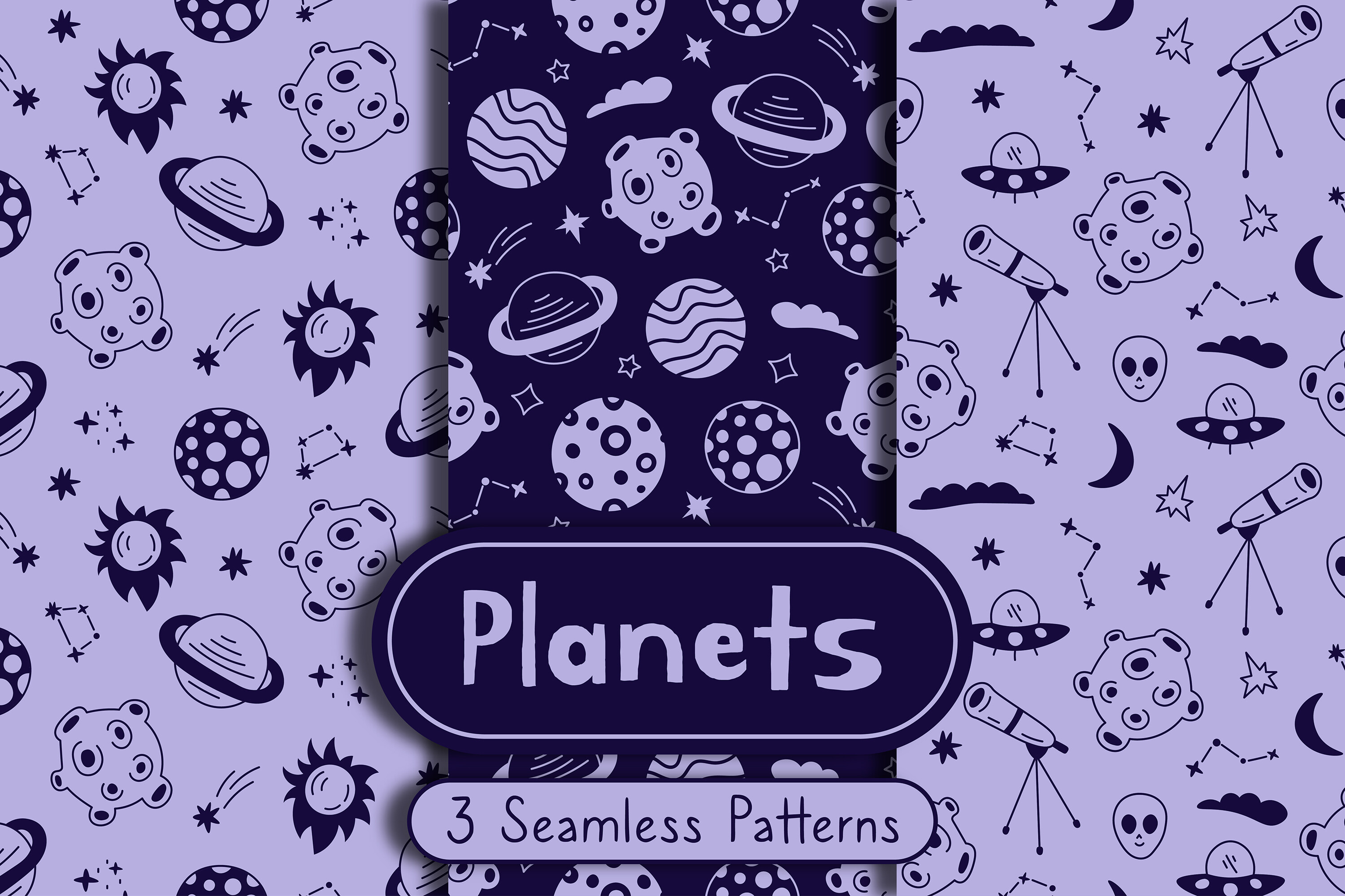 Planets Seamless Patterns Graphic by Rin Green · Creative Fabrica