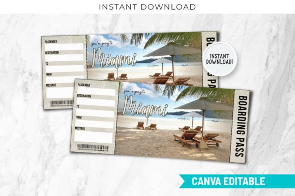 Printable Miami Boarding Pass Template