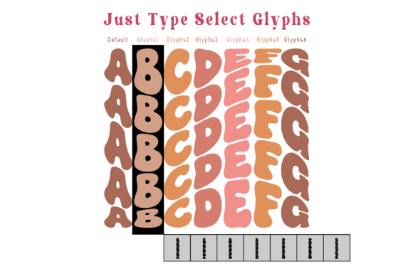Real Wavy Stacked Font PNG with transparent background - Preview 1