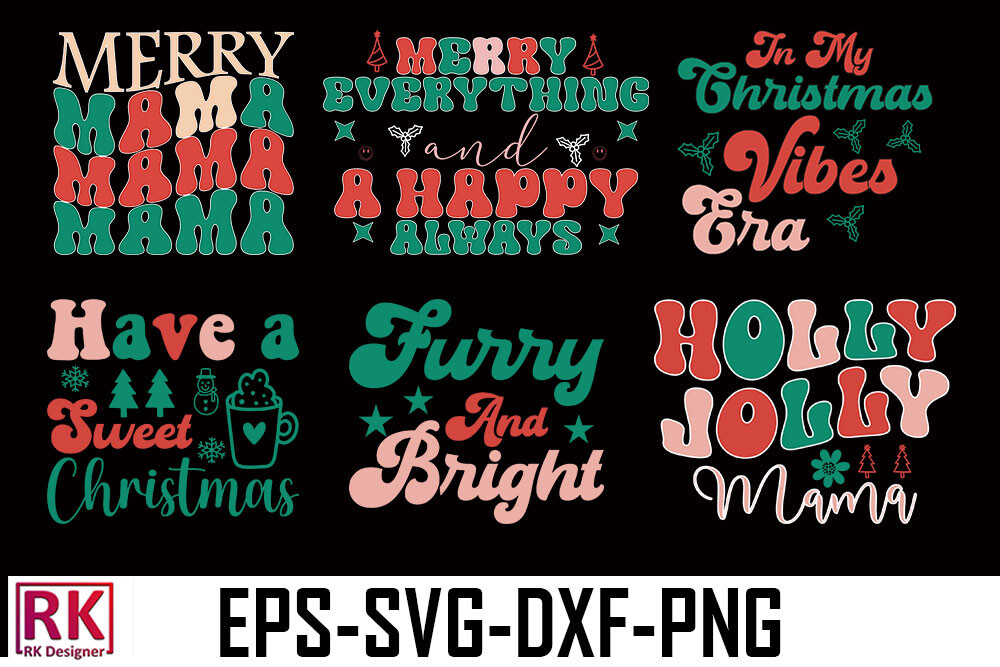 Retro Christmas Svg Bundle Graphic by Rk Designer · Creative Fabrica