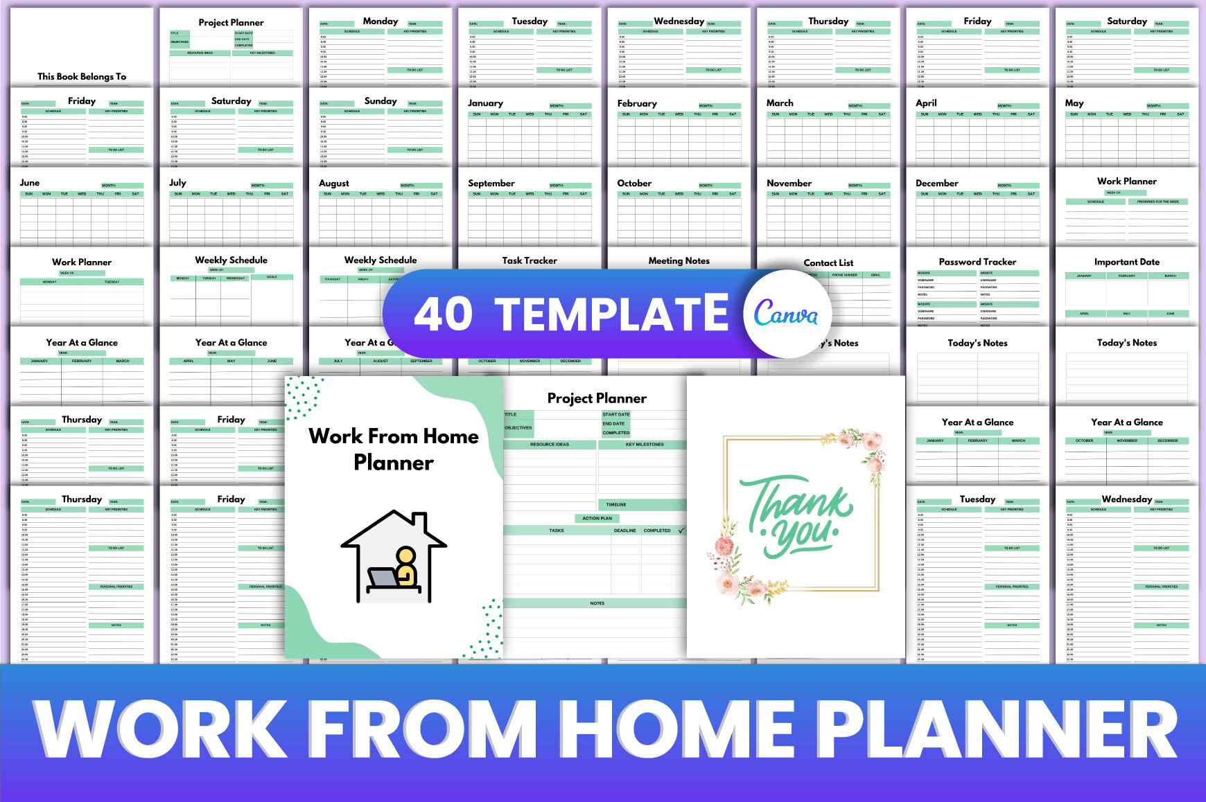 Work from Home Planner Canva Interior Graphic by munjixpro · Creative ...