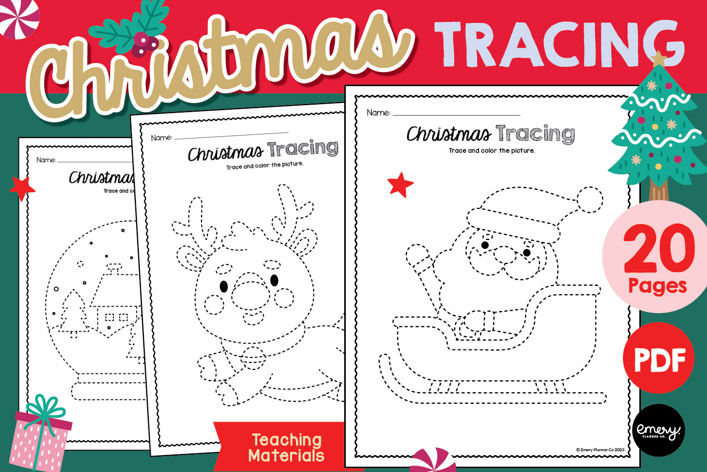 Christmas Tracing Worksheets