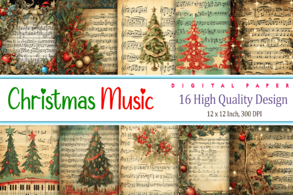 Decorated Christmas Music Sheet