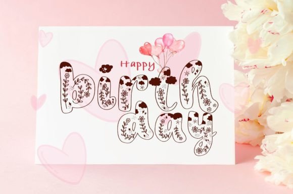 Flowers Mountains Font PNG with transparent background - Preview 5