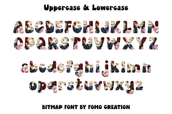 Peony Flower Font PNG with transparent background - Preview 1