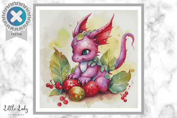 Pink Dragon Cross Stitch Pattern PDF