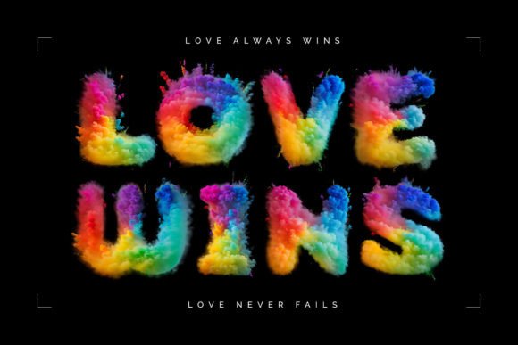 Rainbow Pow Font PNG with transparent background - Preview 1
