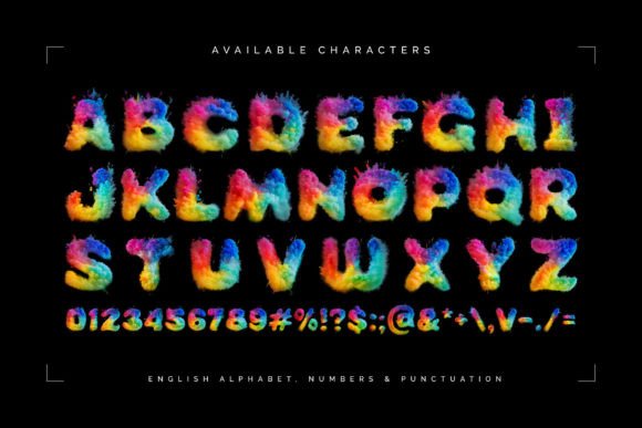 Rainbow Pow Font PNG with transparent background - Preview 3