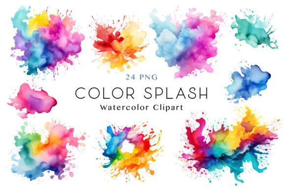 Color Me Splash 3 Watercolor Color Splash Clipart Png Designs & Graphics