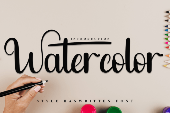 Preview of Watercolor Font by PiPi Creative