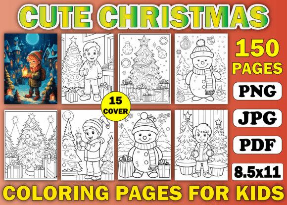 150 Cute Christmas Coloring Pages Kids
