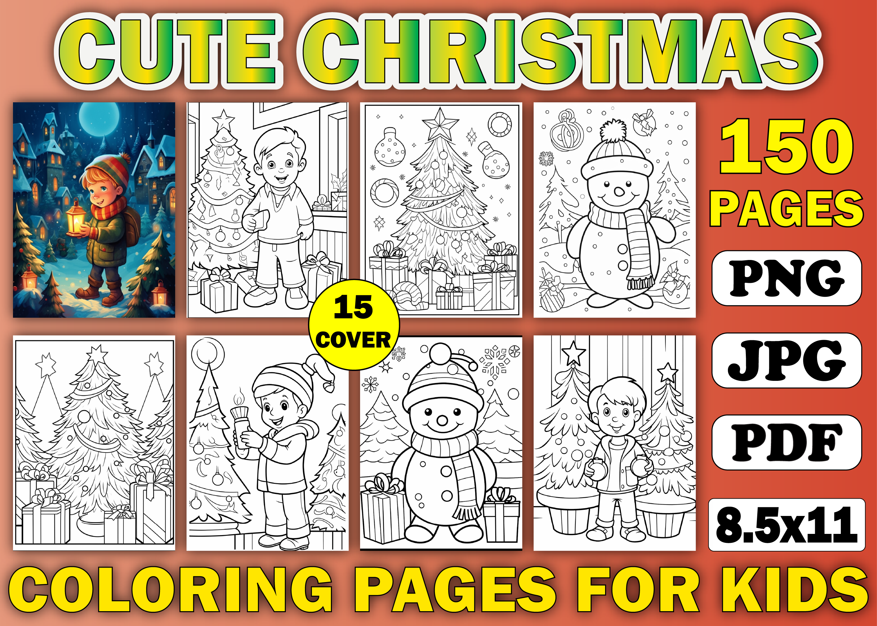 150 Cute Christmas Coloring Pages Kids