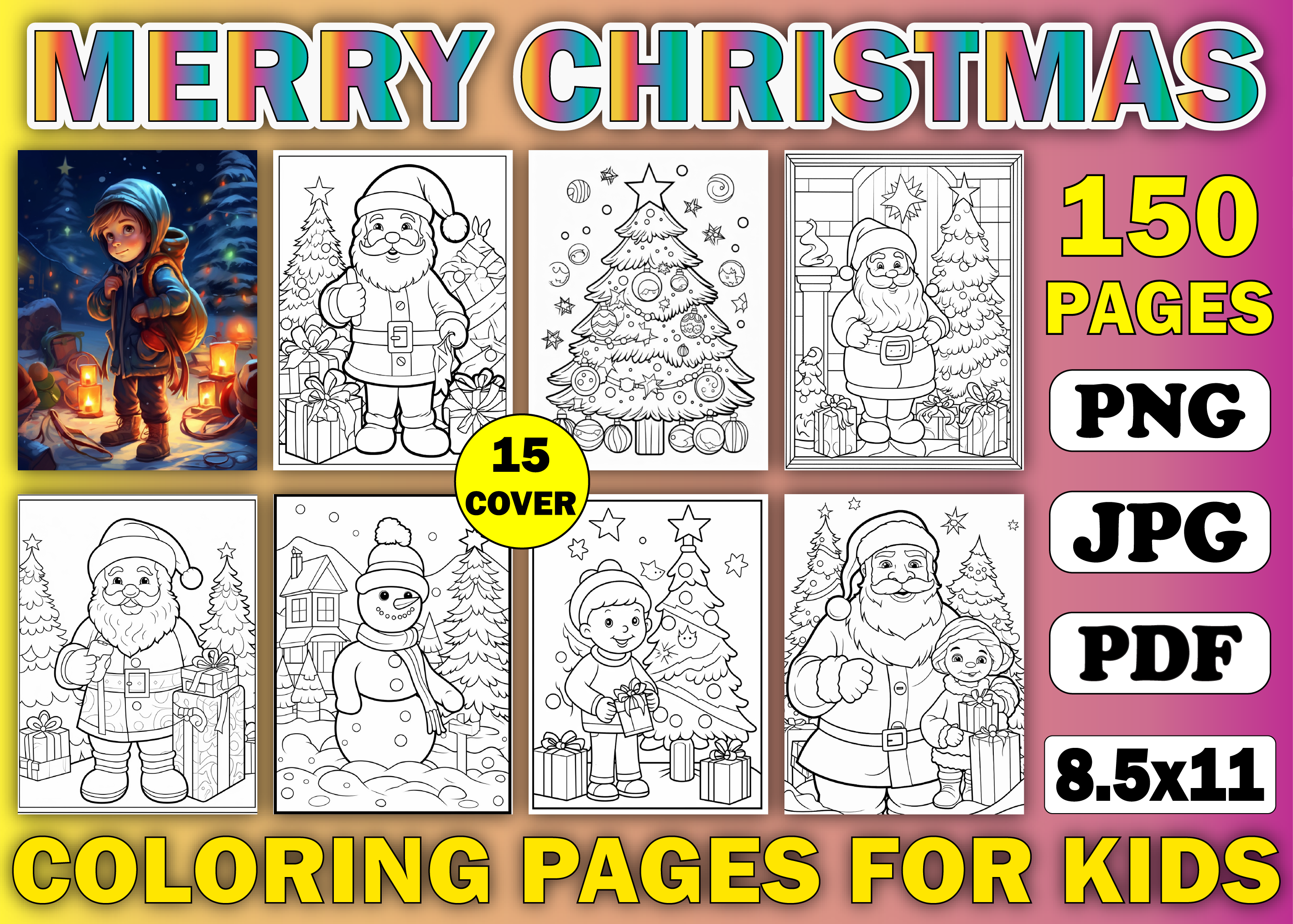 150 Merry Christmas Coloring Pages