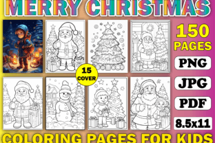 150 Merry Christmas Coloring Pages Graphic by KDP TEMPLATES ART ...