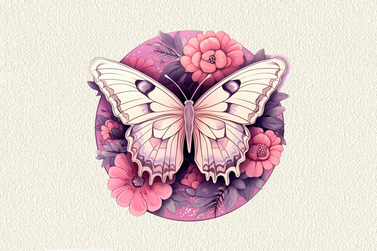 Butterfly and Flower Sublimation Graphic by GaryArt · Creative Fabrica