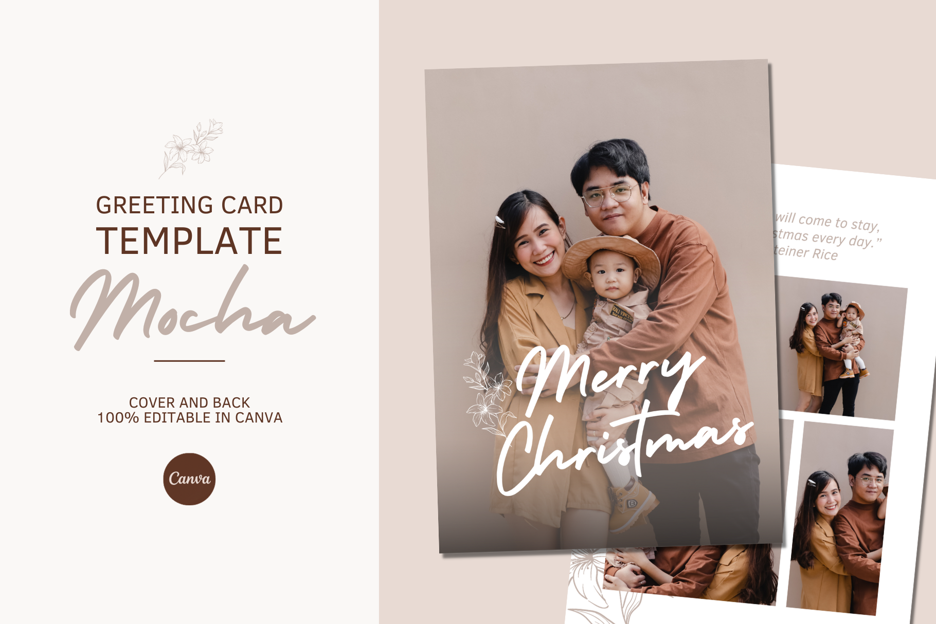 Christmas GREETING CARD CANVA TEMPLATE