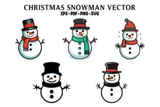 Christmas Snowman Vector Bundle Graphic by Designs River · Creative Fabrica