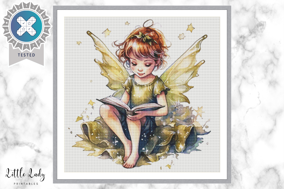 Reading Fairy Cross Stitch Pattern PDF