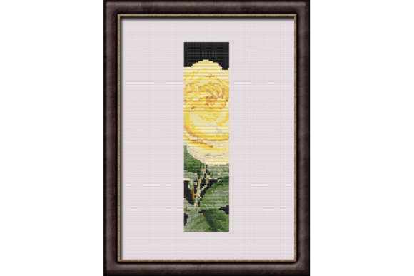Yellow Rose on Black I Monogram