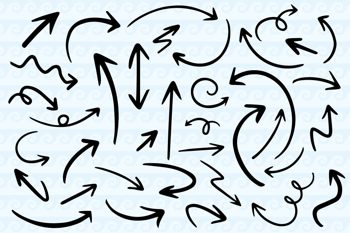 Arrows Svg Hand Drawn Arrows Bundle
