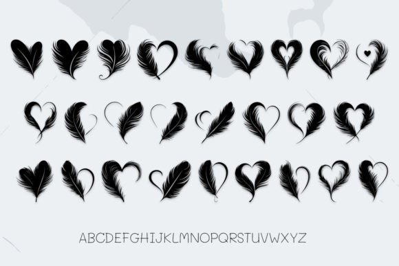 Feather Heart Font - Preview 1