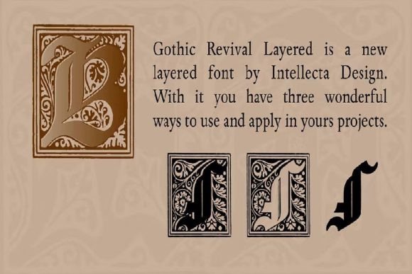 Gothic Revival Layered Font - Preview 1