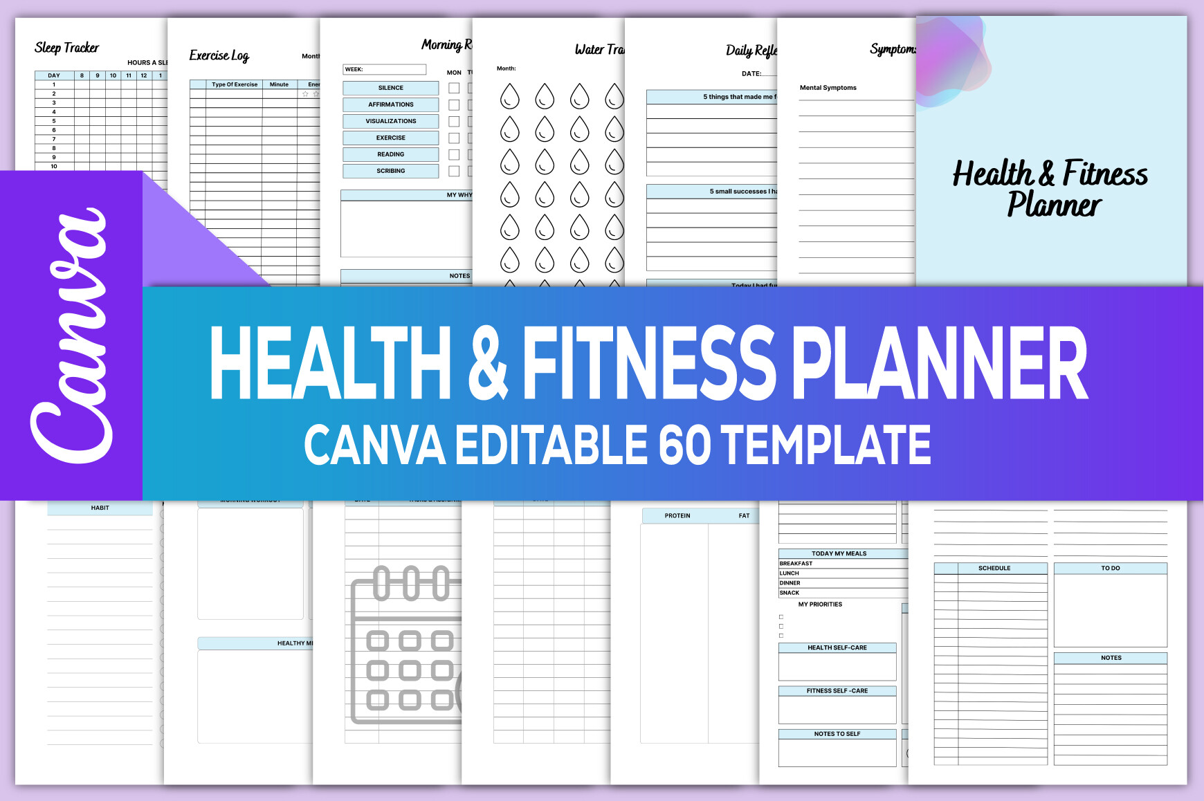Health & Fitness Planner Canva KDP Graphic by rahimaartwork077 · Creative Fabrica