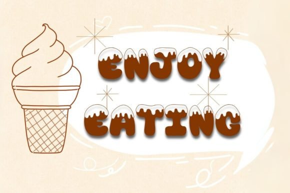 Milky Bingsu Font PNG with transparent background - Preview 1