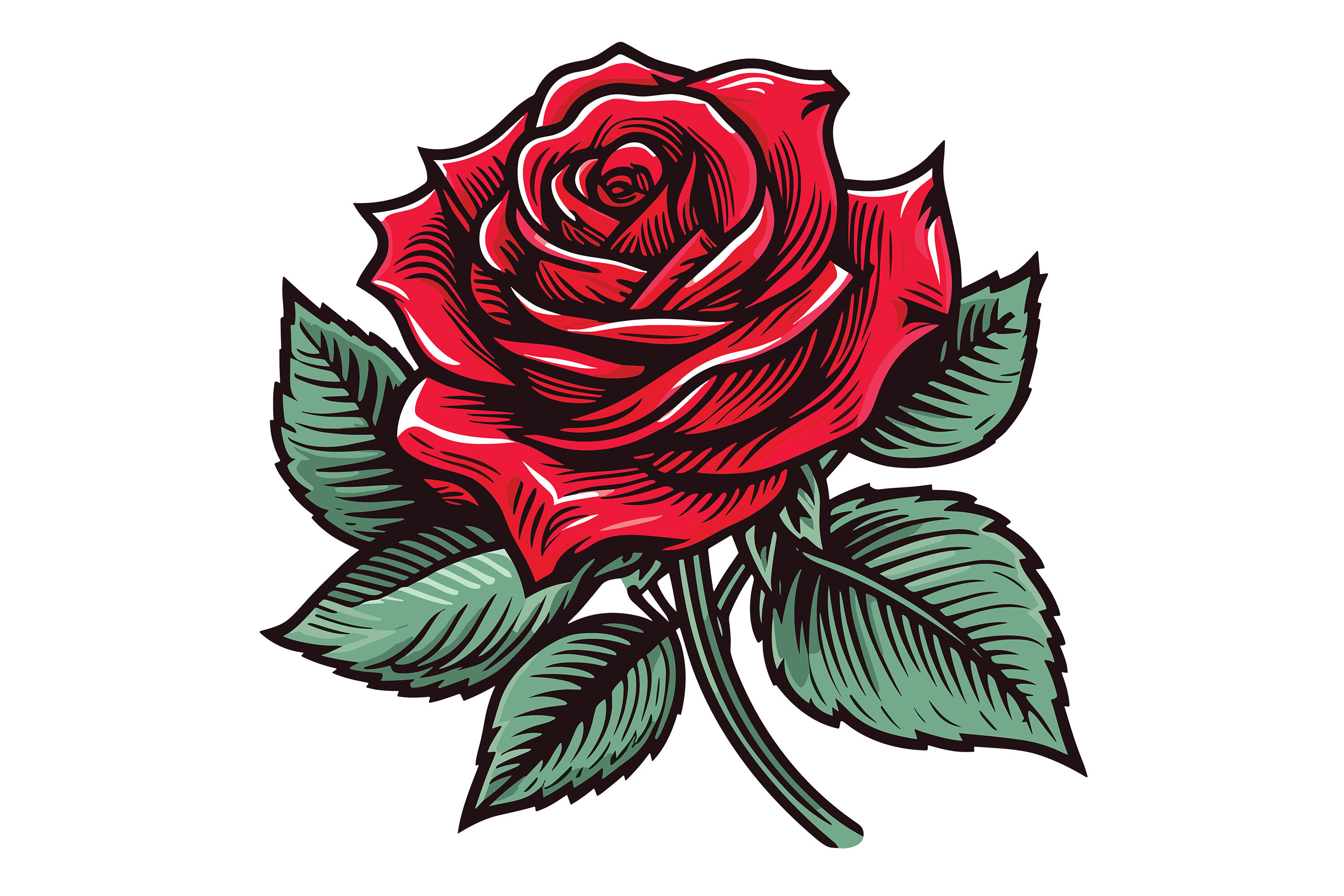 Red Rose Clipart Design Graphic by Art On Demand · Creative Fabrica