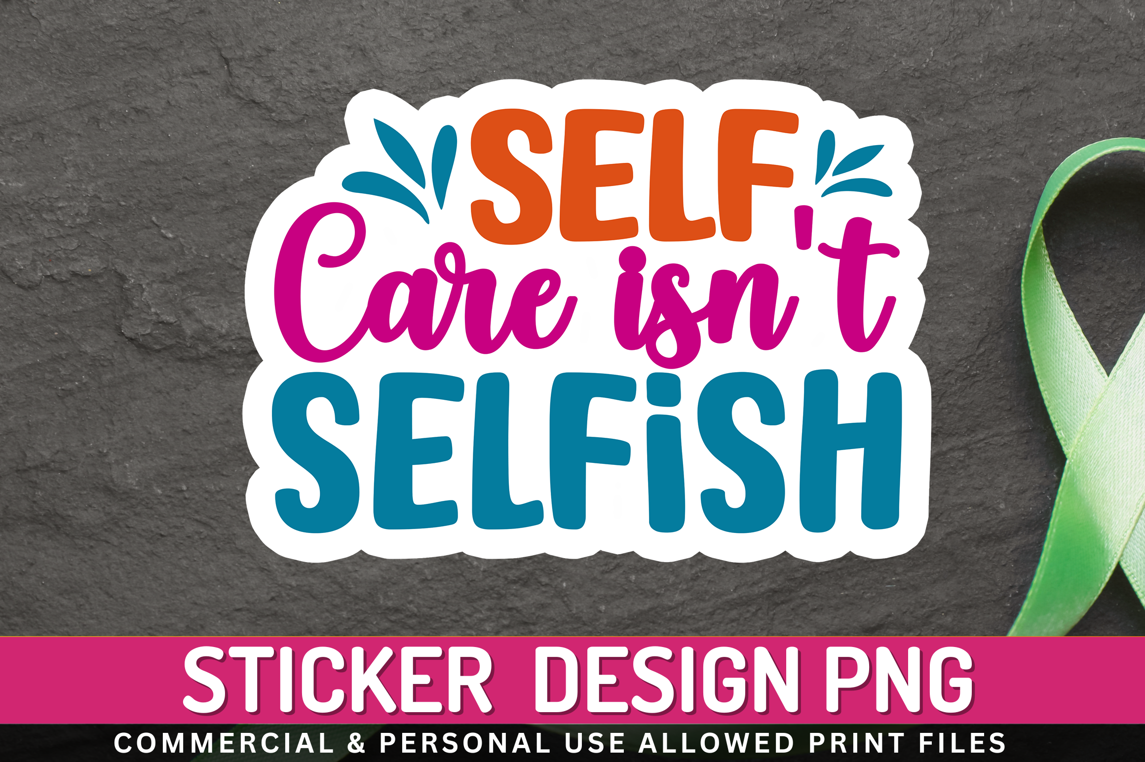 Self Care Isnt Sticker Design Graphic by Regulrcrative · Creative Fabrica