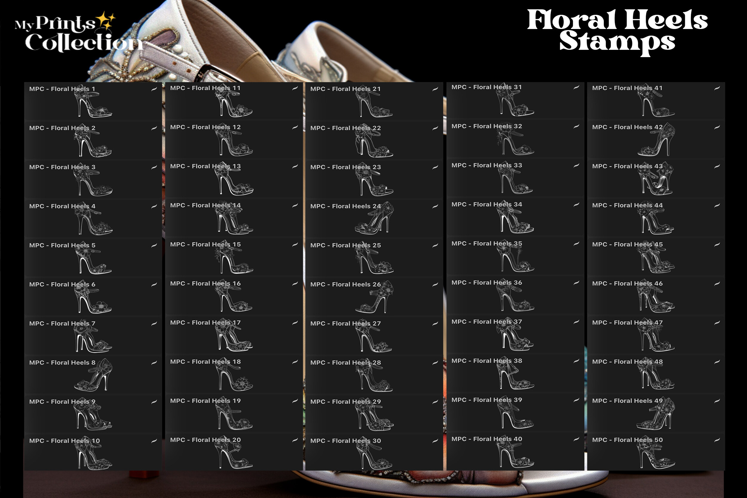 100+ Procreate Heels Floral Stamps - photo 2