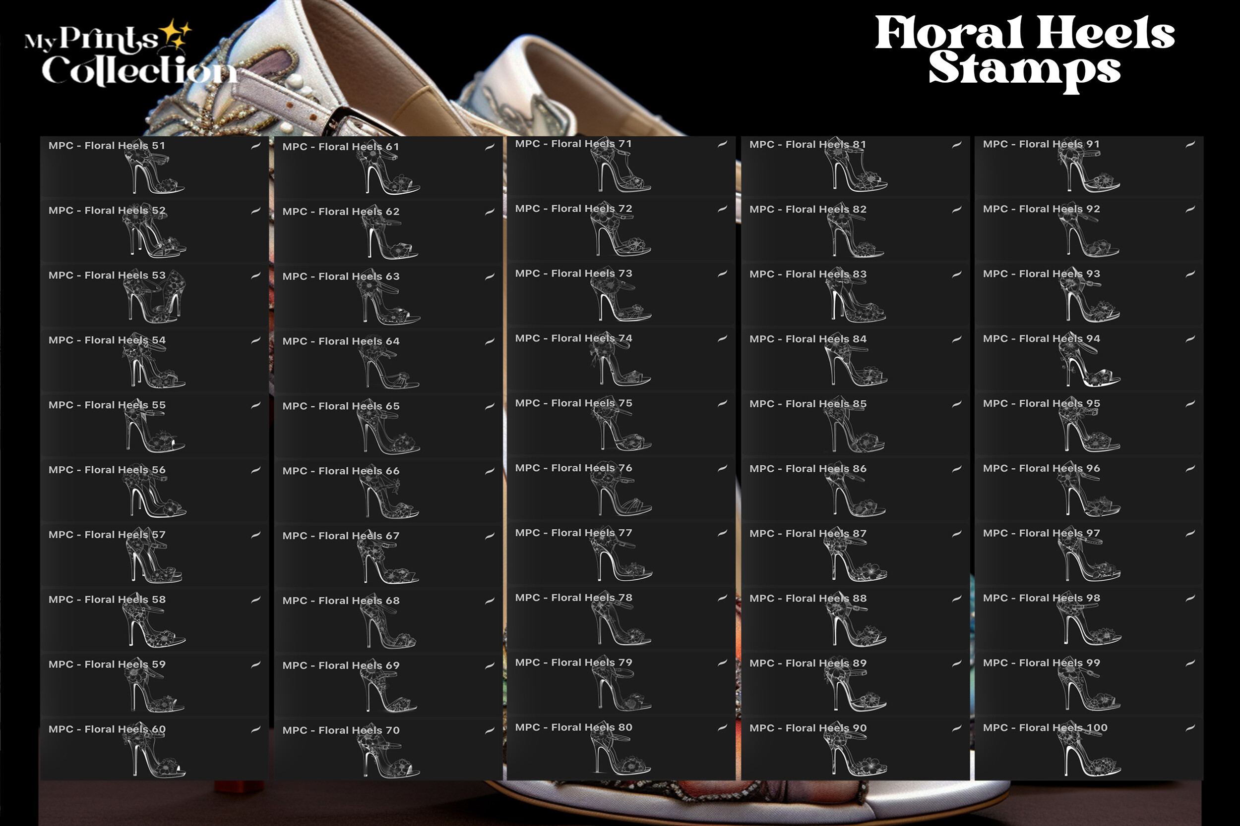 100+ Procreate Heels Floral Stamps - photo 3