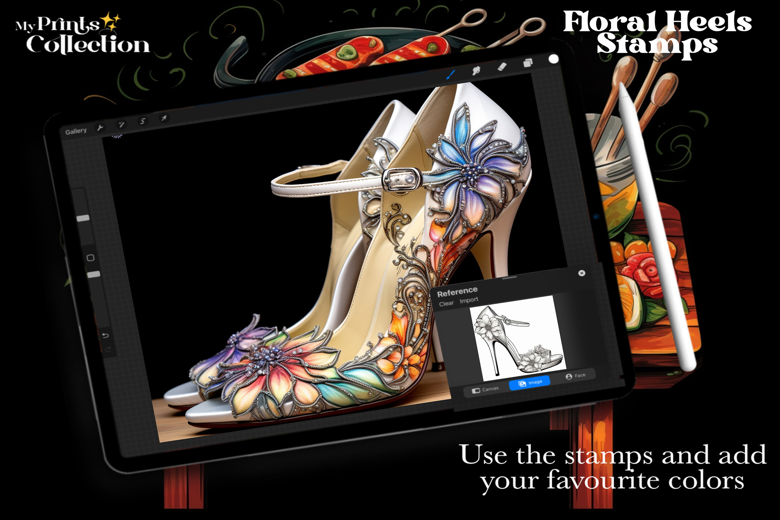 100+ Procreate Heels Floral Stamps - photo 4