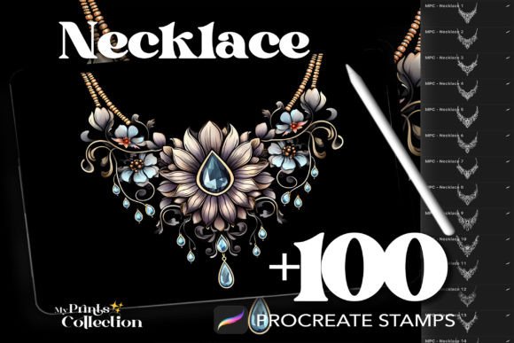100+ Procreate Necklace Stamps