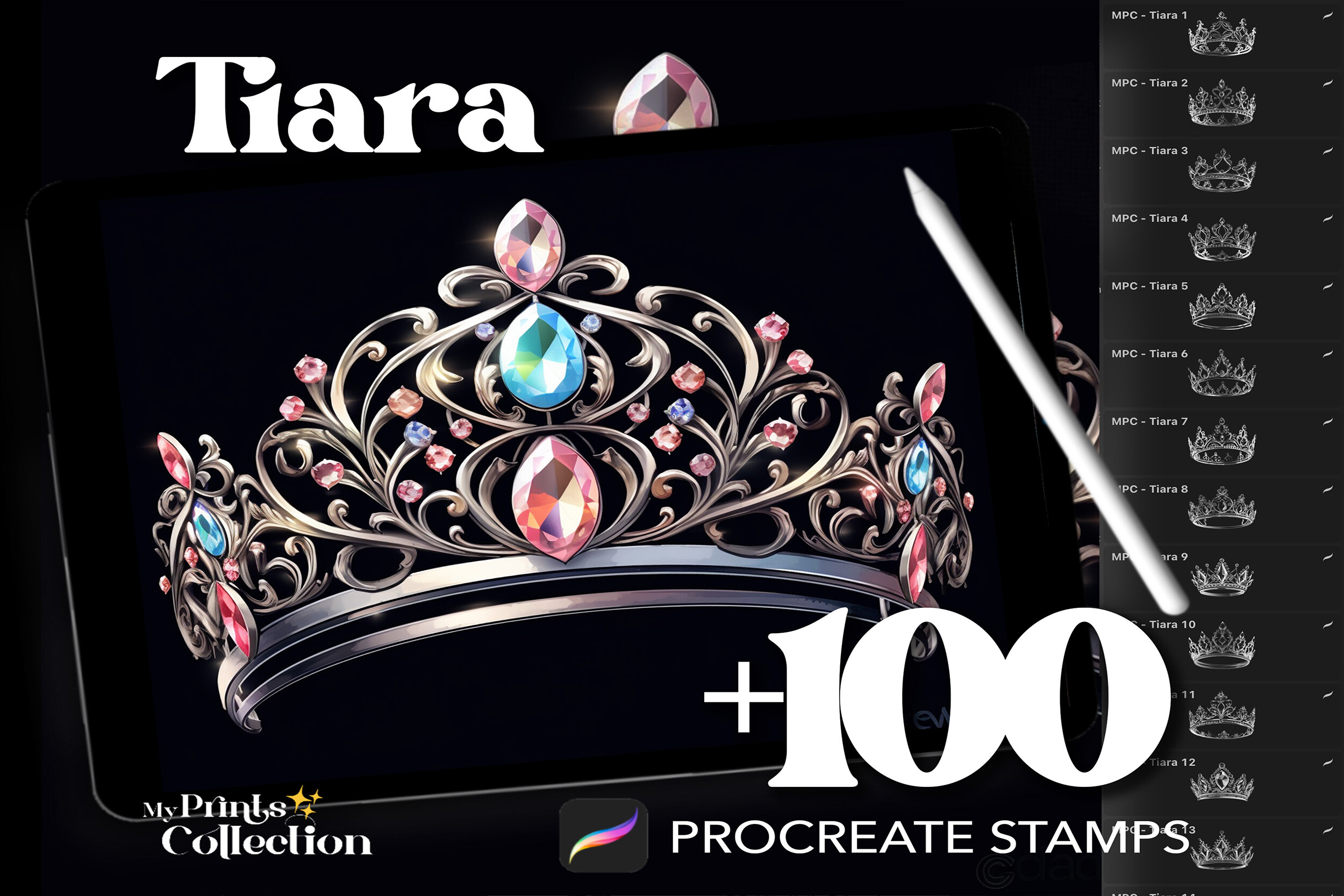 100+ Procreate Tiara Stamps - photo 1