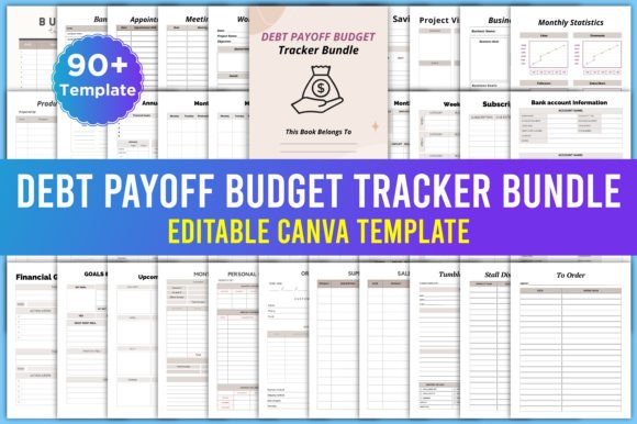 Debt Payoff Budget Tracker Bundle Canva