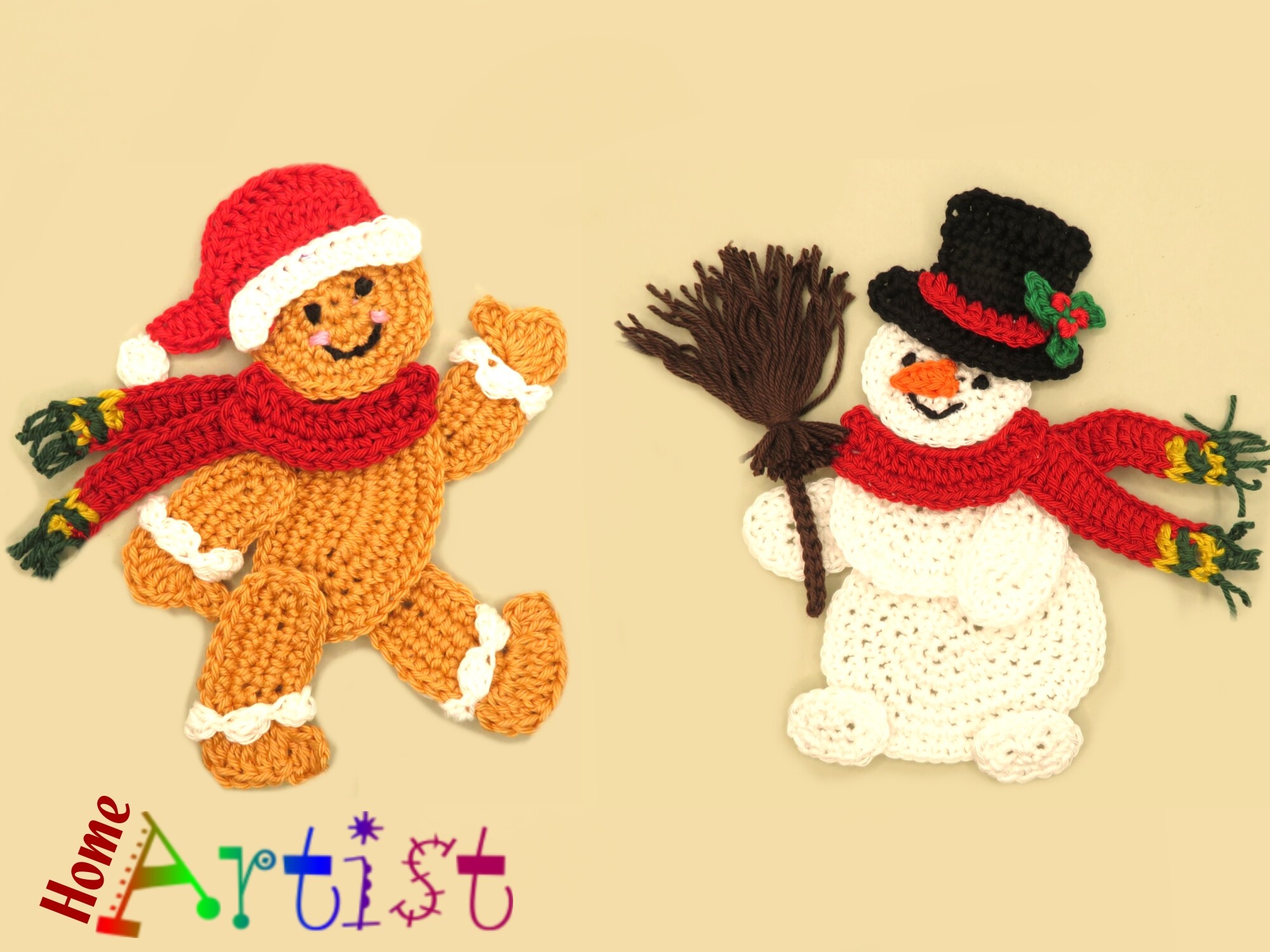 Ginger + Snowman Crochet Applique