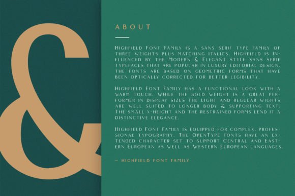 Highfield Font font preview - 4