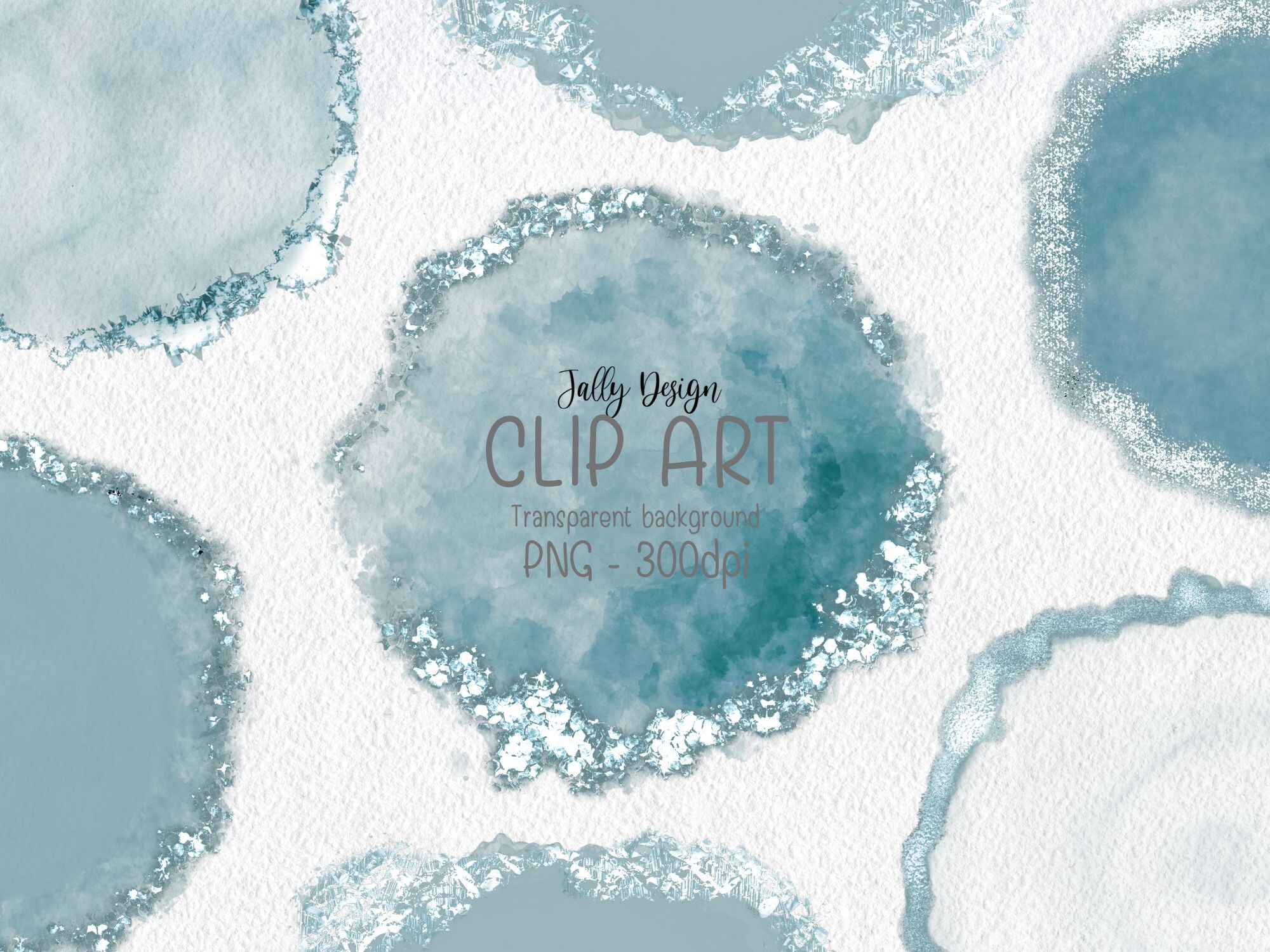 Light Blue Alcohol Ink Frames Clip Art Graphic by jallydesign ...